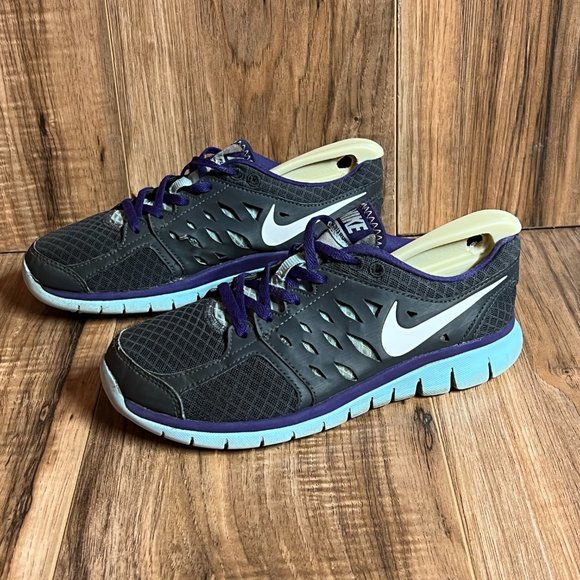 Nike Flex 2013 Womens Running Shoes Black Purple Blue 580441 017 EUC Size 5.5 - Picture 3 of 8